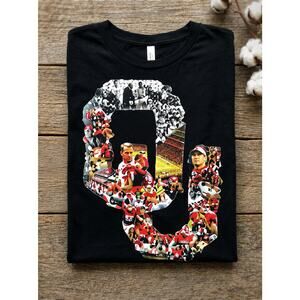 Oklahoma University History OU T-Shirt Mens Lg Black Boomer Sooner Nation Retro